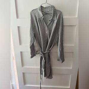 Blue Island Button Down Shirt Dress